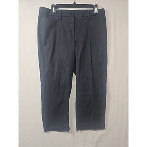 Talbots Perfect Skimmer Straight Leg Black Capri Chino Pants Womens Size 8 Slits